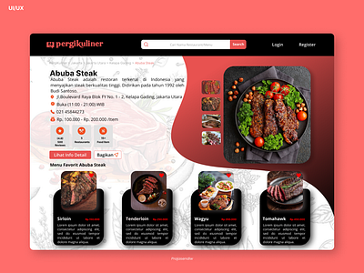 Redesign Website PergiKuliner.com culinary design designweb desktop figma food redesign resto restorant steak ui uiux uiuxdesign web website