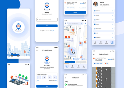 Smart Parking App Design Concept app design design figma new design parking parking app parking solution smart parking trending design uiux design