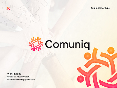 Comuniq - Community, Support, connectivity Logo best logo branding business logo comunicq connectivity logo designishkul famous logo helping logoo logo logo design logo designer logo icon modern logo ngo logo nokshakar non profit organization people logo