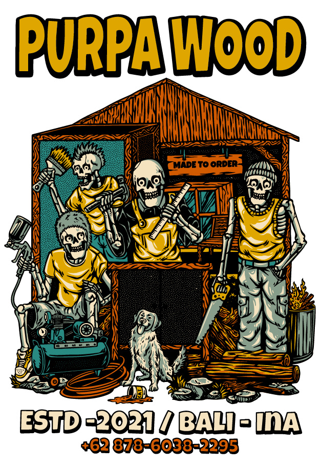 SKELETON WORKERS WOOD DESIGN ILLUSTRATION appareldesign badge branding coloreddesign commissionwork design designer freelance graphic design illustration logo opencommissionwork skeleton skull vector vintage