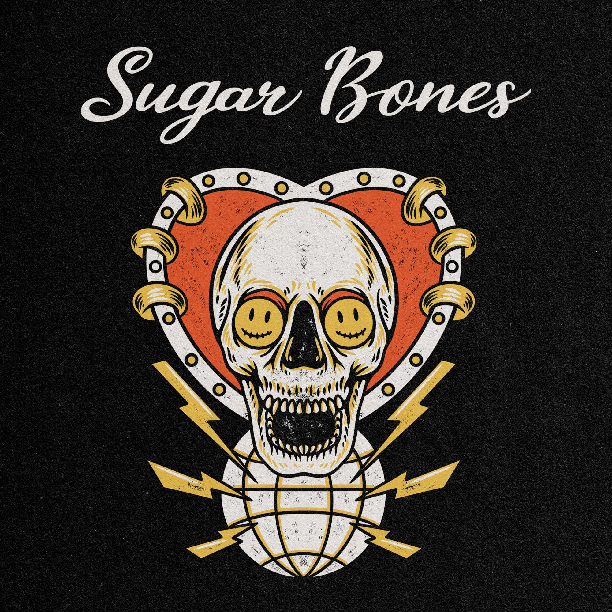 SUGAR BONES BAND DESIGN ILLUSTRATION appareldesign badge bandbrand bandmerchendise bones branding design graphic design illustration logo sugarbones ui vector vintage