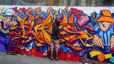 HipHop Graffiti Painting Project graff graffiti graffiti art graffiti painting hiphop illustration mural paint painting project rap spraying street art