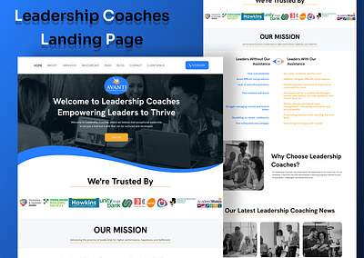 AVANTI - Leadership Coaches Landing Page branding branding web design design app engagement executive leadership coaching homepage landing landing page leadership coach jobs modern design online coaching website typography ui ui community ux webflow website website ux windows