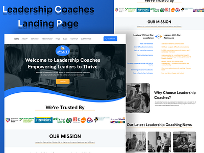 AVANTI - Leadership Coaches Landing Page branding branding web design design app engagement executive leadership coaching homepage landing landing page leadership coach jobs modern design online coaching website typography ui ui community ux webflow website website ux windows