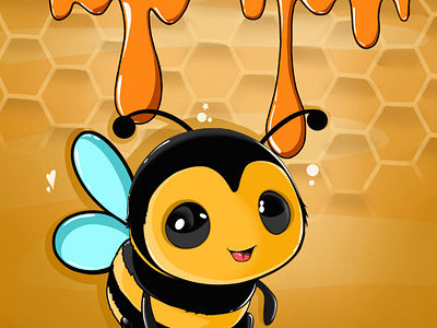 Cute bee illustration illustrator procreate
