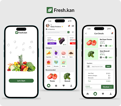 Fresh.Kan Mobile Apps cake fresh fresh.kan fruit indonesia market meat mobile mobile app online market online shopping shop shopping ui ui design uiux vegetable