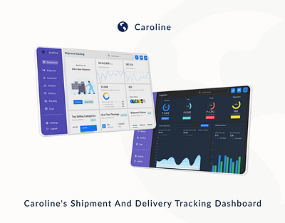 Caroline's Shipment and Delivery Tracking Dashboard carolinedashboard dashborad deliverydashboard design e commerce website efficientlogistics log logisticsmanagement realtimetracking shipmenttracking supplychainsolutions uiux design userfriendlyinterface