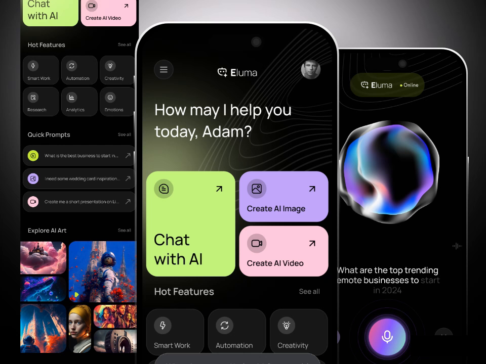 Example of Ai app design mobile app