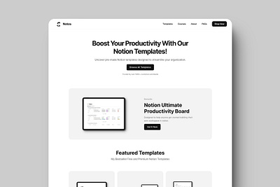 Notos - Notion Creator Framer Template clean design creator design framer framer template minimal mobile modern notion page portfolio template ui web webdesign website website template