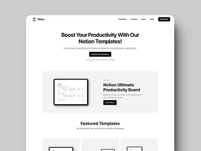 Notos - Notion Creator Framer Template clean design creator design framer framer template minimal mobile modern notion page portfolio template ui web webdesign website website template