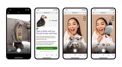 Telus AR web-app activation app ar filter mobile product telus ui uix ux web