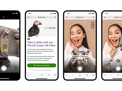 Telus AR web-app activation app ar filter mobile product telus ui uix ux web