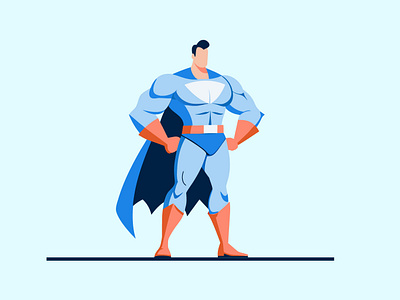 Hero Illustration branding design flat flat illustration graphic design hero illustration super hero superhero superman ui ux vector