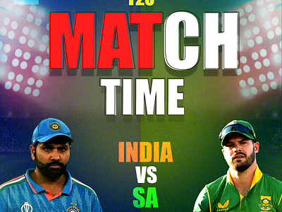 Winning Spirit: India vs. South Africa Clash cricket poster graphic design t20