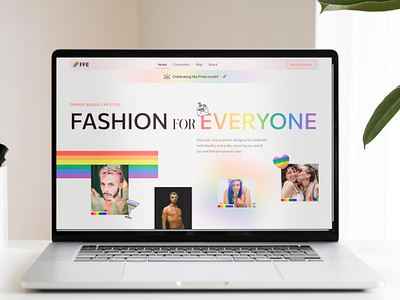 Fashion Website - Fashion For Everyone branding fashion fashion website landing page pride ui uiux ux web design website design