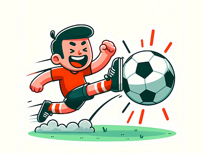 Football Kick Vector illustration animation app book branding cartoon design funny graphic design illustration kids logo sports toys ui vector
