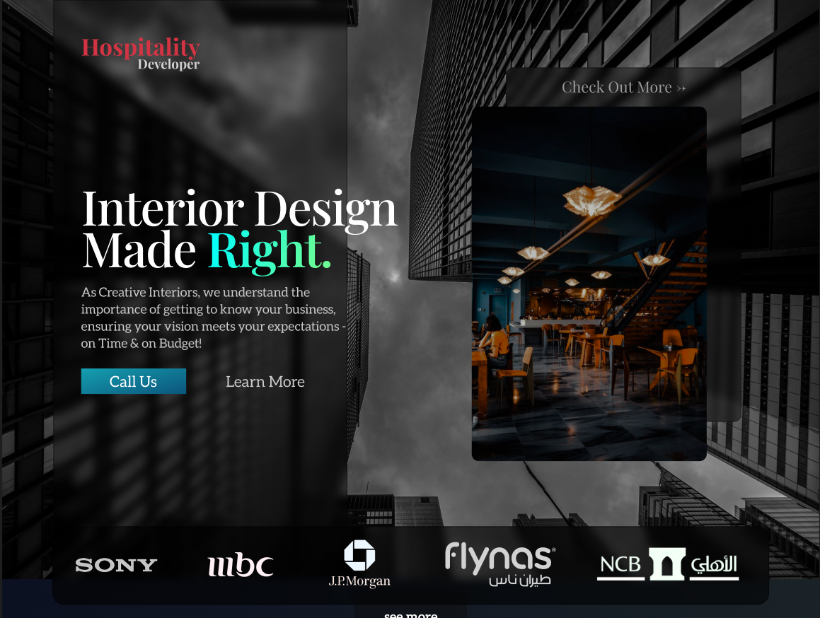 Interior Designer Portfolio Web UI Design