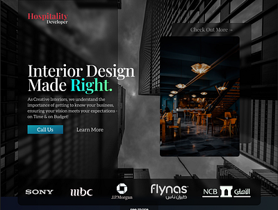 Interior Designer Portfolio Web UI Design ui