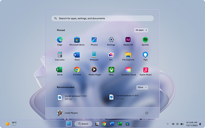 Windows 11 Glassmorphism Concept glassmorphism osdesign ui uxdesign windows11 windows11concept