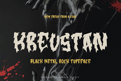 Kreustan - Black Metal Font headline logo typography web