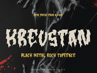 Kreustan - Black Metal Font headline logo typography web