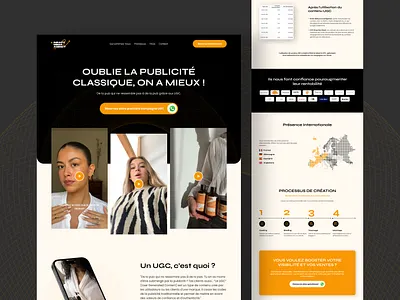 Modern landing page design for a user-generated content app branding design landing page minimal ui webdesign