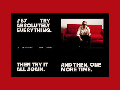Rule 57 Try By Brian Collins branding graphic design grid inspiration red typeface typography