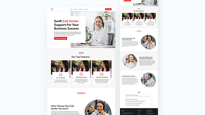 Customer Support Website Landing Page Design call center landing page design landingpage support center ui ui design website concept website design