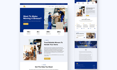 Moving Service Landing Page UI Design design landing page design landingpage moving ui ui design website concept website design