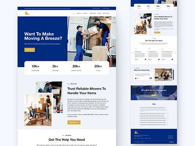 Moving Service Landing Page UI Design design landing page design landingpage moving ui ui design website concept website design