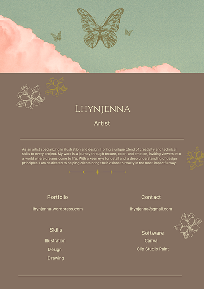 Lhynjenna Aesthetic Resume graphic design