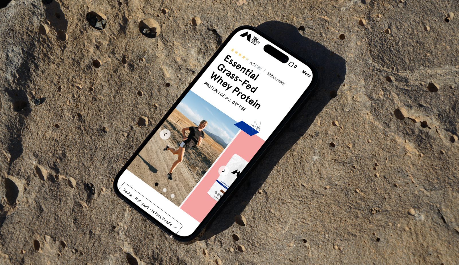 Momentous - e-commerce re-design (shopify) art direction b2c design system ecommerce figma production design shopify plus ui components user experience visual design web design wellness wireframes