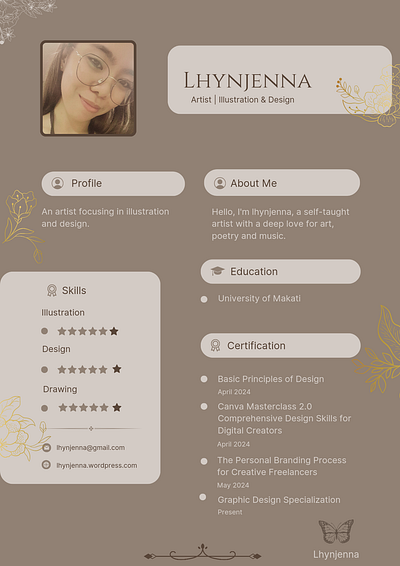 Updated Aesthetic Designer Resume graphic design