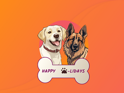 HAPPY PAWLIDAYS LOGO graphic design logo ui