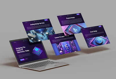 Nokshsemi-Semiconductor Chip Design Company Landing Page ai ai image bangladeshi hi tech landing page nokshaemi purple theme sci fi semi conductor silicon chip