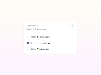 daily tasks app application card cards daily design digital modern product productdesign task tasks ui ui design ux