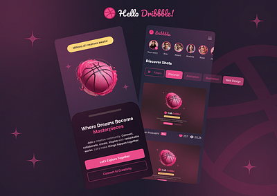 Hello Dribbble! application design dribbble hello hello dribbble! hellodribbble mobile mobile ui ui