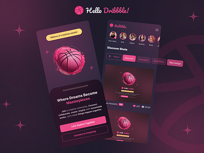 Hello Dribbble! application design dribbble hello hello dribbble! hellodribbble mobile mobile ui ui