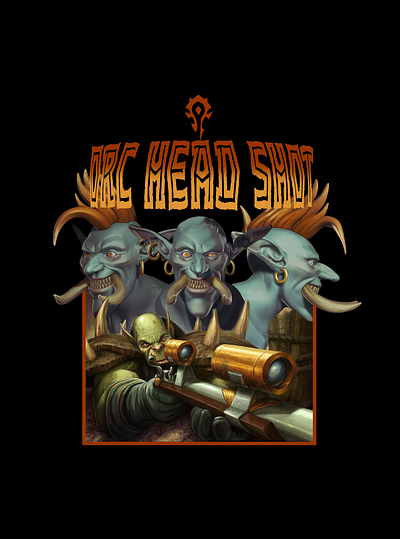 ORC THE HEAD SHOT graphic design world of warcraft