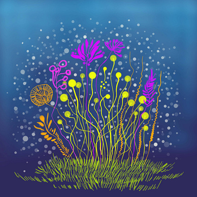 Illustration - Sea Flowers graphic design illustration