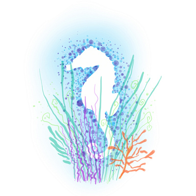 Illustration - Sea Horse graphic design illustration