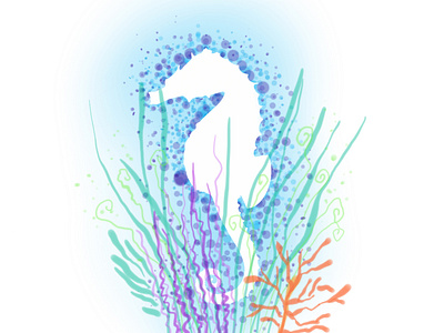 Illustration - Sea Horse graphic design illustration