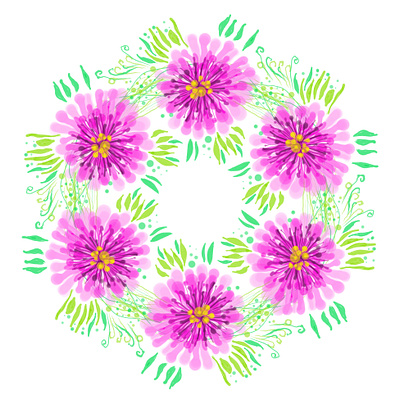 Illustration - Spring Wreath graphic design illustration