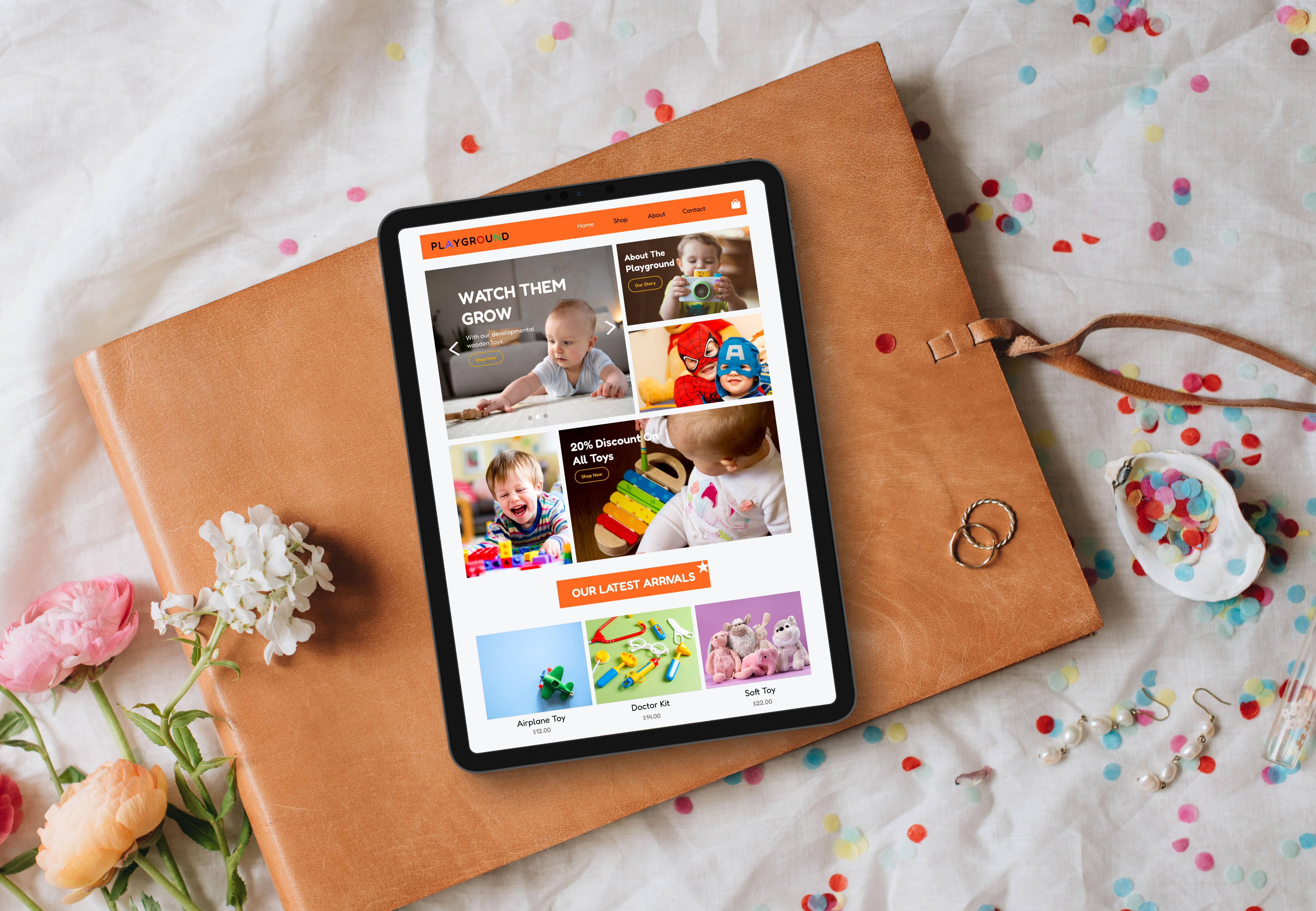 Child Playground UIUX Website Design app branding design graphic design logo minimal typography ui ux web web design website