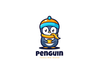 Cute Penguin Logo Vector Template bird branding design graphic design ice illustration logo logos penguin vector