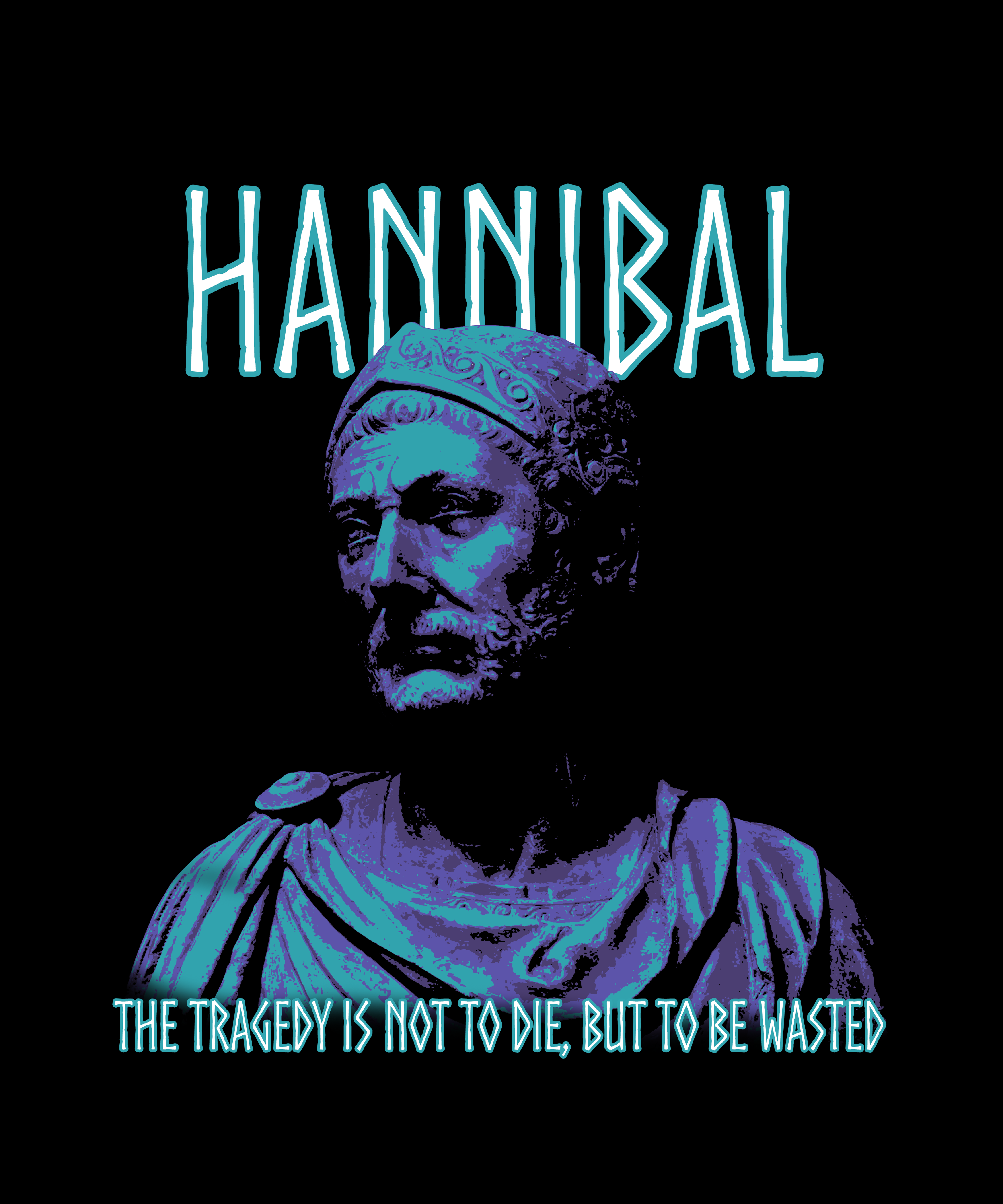 HANNIBAL THE WARRIOR animation art blue colorful graphic design hannibal warrior
