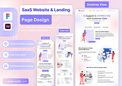 Responsive SaaS Website and Landing page Design freelance designer