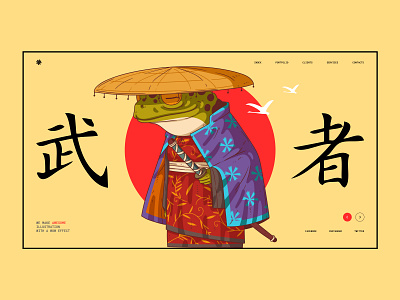 Sensei design concept design frog graphic design illustration japan landig page minimalism sensei ui япония