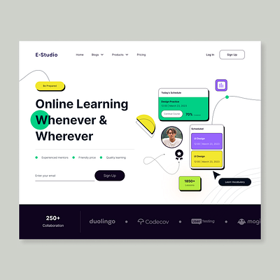 E-Studio - Landing Page figma landingpage ui uiux uxdesign wevbsite