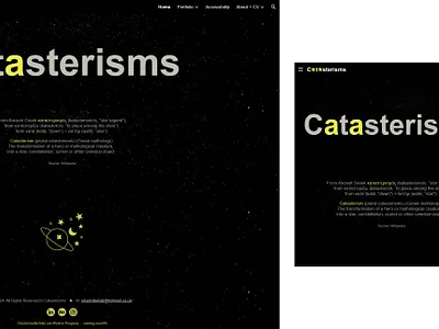 Catasterisms - Responsive Website branding cv figma google sites graphic design logo microstation photoshop portfolio ui ux